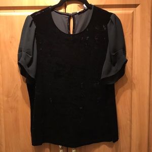 Black velvet blouse